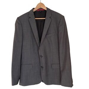 Hugo Boss Charcoal Two Button Blazer Size: 44R